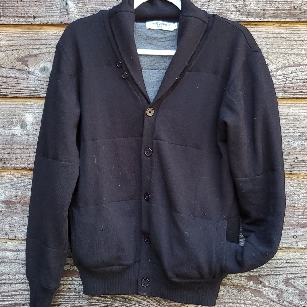 Opening Ceremony Black Fleece lined Bomber Jacket elbow patches Large